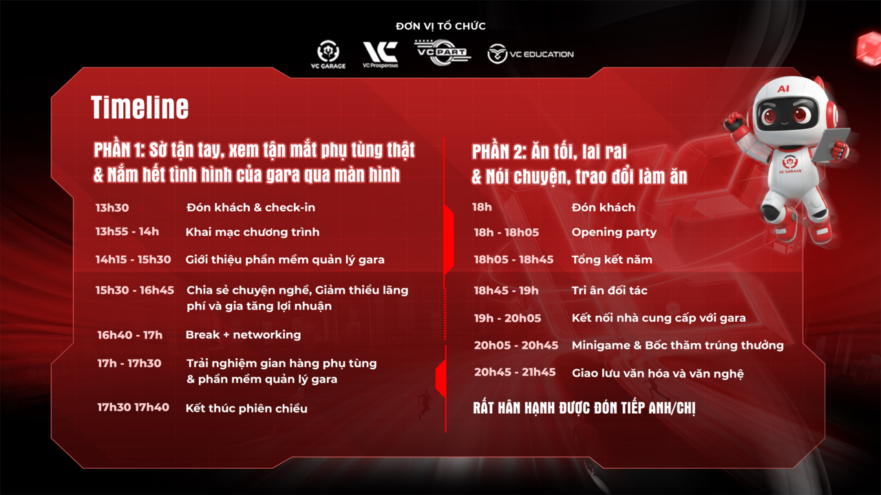 timeline ngay hoi gara